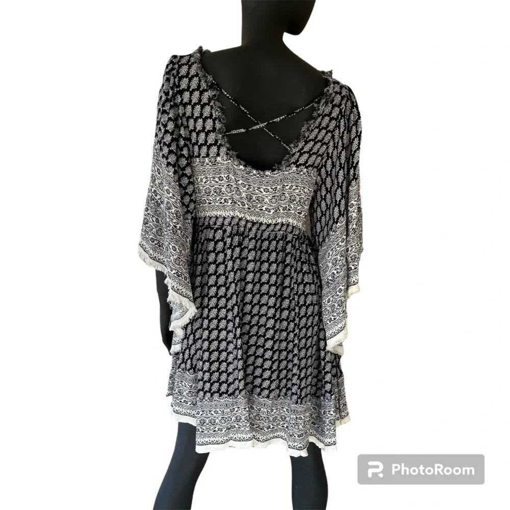 Free People Heart of Gold Mini Dress Bohemian Festival Boho Floral - Picture 8 of 15